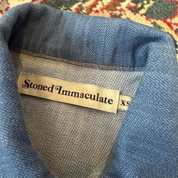 Stoned Immaculate Blue Jean Baby Romper. - Picture 7 of 12